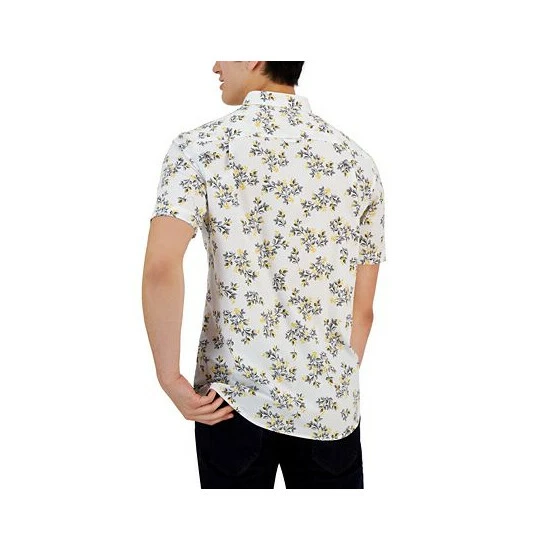 Top 10 ๐งจ Club Room Men's Ditzy Trip Poplin Short-Sleeve Button-Down ๐ Shirt, Created For Macy's Bright White ๐ - Image 2