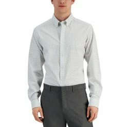 Buy 😍 Club Room Men's Slim Fit 4-Way Stretch Golf Print 👗 Dress 👚 Shirt, Created For Macy's White Orange 🥰