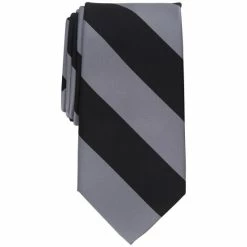 Best Pirce ๐ Club Room Men's Classic Stripe Tie, Created For Macy's Black/grey ๐