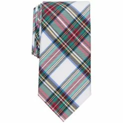 Best deal 🛒 Club Room Men's Royal Stewart Plaid Tie, Created For Macy's White ⭐
