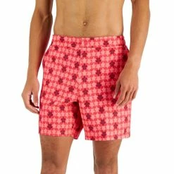 Best deal ✔️ Club Room Men's Beach To Boardwalk Turtle-Print Swim Shorts, Created For Macy's Radient Rose Cb ⭐