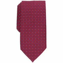 Coupon 🔔 Club Room Men's Kaur Classic Geometric Neat Tie, Created For Macy's Red 😍