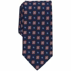 Outlet 🥰 Club Room Men's Classic Geo Neat Tie, Created For Macy's Coral ✔️