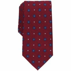 Promo 🌟 Club Room Men's Lasure Neat Tie, Created For Macy's Burgundy 🤩