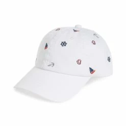 Wholesale ๐ Club Room Men's Nautical Embroidered โพ Baseball Hat, Created For Macy's White โ