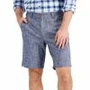 Coupon 🔔 Club Room Men's 9 Stretch Chambray Shorts, Created For Macy's Blue Combo 🎁