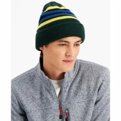 Discount ๐ Club Room Men's Multi-Stripe Beanie, Created For Macy's Green ๐