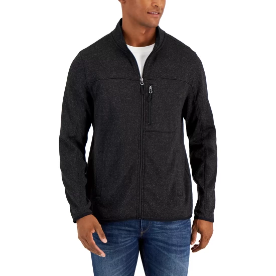 Wholesale ๐ Club Room Men's Full-Zip Fleece Sweater, Created For Macy's Bare Silver โ๏ธ - Image 4