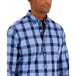 Cheap ✨ Club Room Men's Micro Dot Print Stretch Cotton 👚 Shirt, Created For Macy's Black ⭐