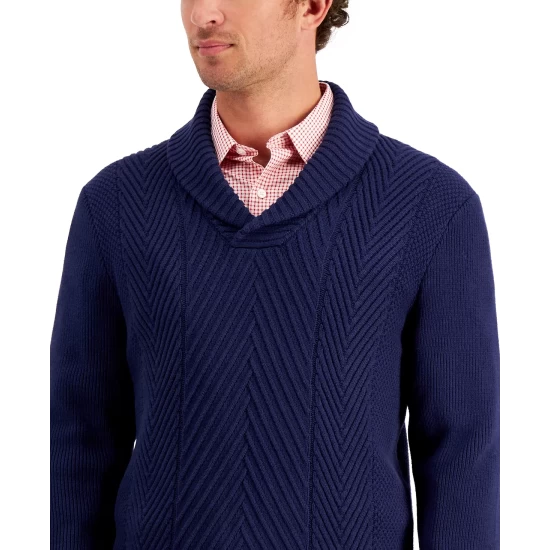 Best reviews of ๐ Club Room Men's Chunky Shawl Neck Sweater, Created For Macy's Deep Black ๐ - Image 3