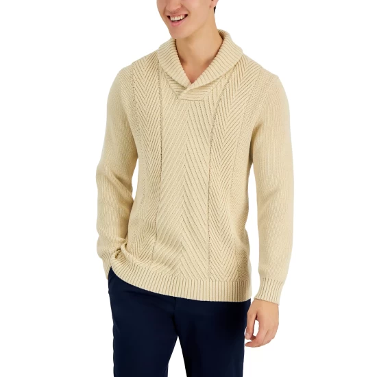 Best reviews of ๐ Club Room Men's Chunky Shawl Neck Sweater, Created For Macy's Deep Black ๐ - Image 5