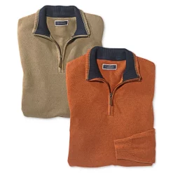 Flash Sale ✔️ Club Room Men's Quarter-Zip Textured Cotton Sweater, Created For Macy's Charcoal Heather 😉