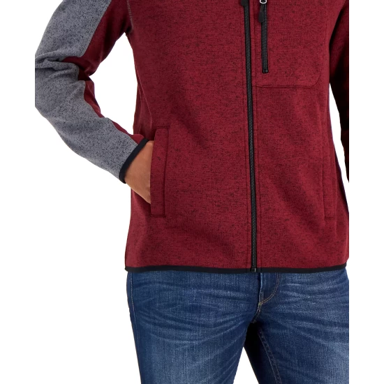 Discount โ Club Room Men's Full-Zip Fleece Sweater, Created For Macy's Navy Blue โค๏ธ - Image 5