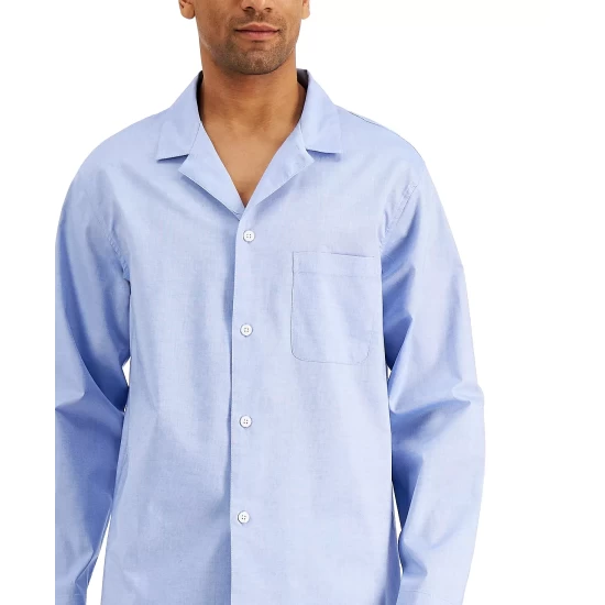Best deal ๐ Club Room Men's 2-Pc. Solid Oxford Pajama Set, Created For Macy's Blue White โญ - Image 4