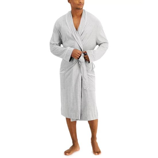 Brand new ๐ Club Room Men's Tipped Robe, Created For Macy's Pomador Blue ๐คฉ - Image 2