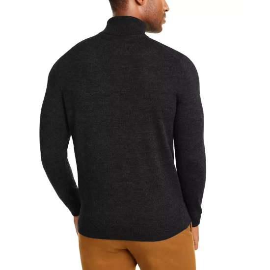 Best deal โค๏ธ Club Room Men's Merino Wool Blend Turtleneck Sweater, Created For Macy's Navy Blue โ - Image 3