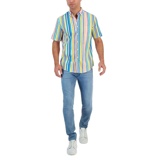 Discount ๐ฏ Club Room Men's Slim Fit 4-Way Stretch Solid ๐ Dress ๐ Shirt, Created For Macy's Red โญ - Image 3