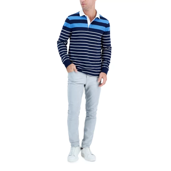 Buy π Club Room Men's Short-Sleeve Colorblocked Polo, Created For Macy's Navy Blue π