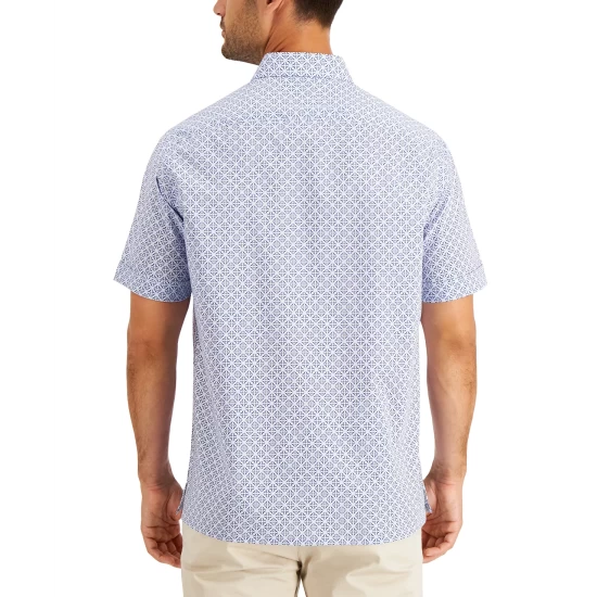Discount ๐ Club Room Men's Regular-Fit Medallion-Print ๐ Shirt, Created For Macy's Blue Combo ๐ - Image 3