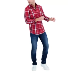 Discount ⌛ Club Room Men's Regular Fit Traveler 👗 Dress 👕 Shirt, Created For Macy's Placid Blue ⭐