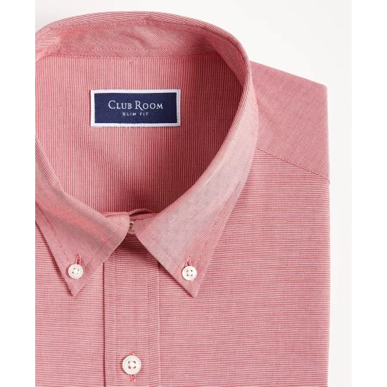 Discount ๐ฏ Club Room Men's Slim Fit 4-Way Stretch Solid ๐ Dress ๐ Shirt, Created For Macy's Red โญ - Image 6