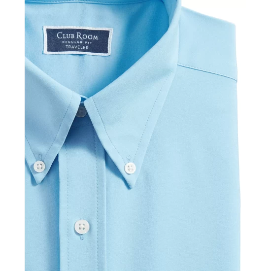 Outlet β Club Room Men's Fergus Plaid Poplin Long-Sleeve Button-Down Pocket π Shirt, Created For Macy's Navy Blue Combo π - Image 3