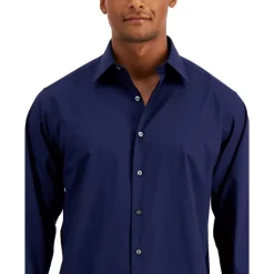 Top 10 😍 Club Room Men's Micro Dot Print Stretch Cotton 👕 Shirt, Created For Macy's Deep Black 🎁