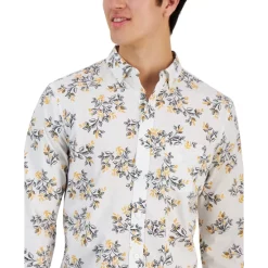 Deals ✔️ Club Room Men's Stripe Lace-Up 👟 Sneakers, Created For Macy's Yellow 🧨