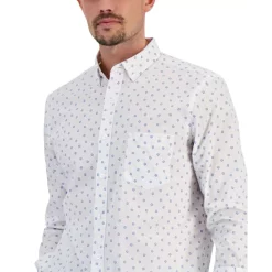 Coupon 🥰 Club Room Men's Tac Plaid Double Faced Woven Long-Sleeve 👚 Shirt, Created For Macy's Maize Gold 🔔