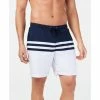 Cheap 😍 Club Room Men's Quick-Dry Performance Colorblocked Stripe 7 Swim Trunks, Created For Macy's Cherry Tomato 🔔