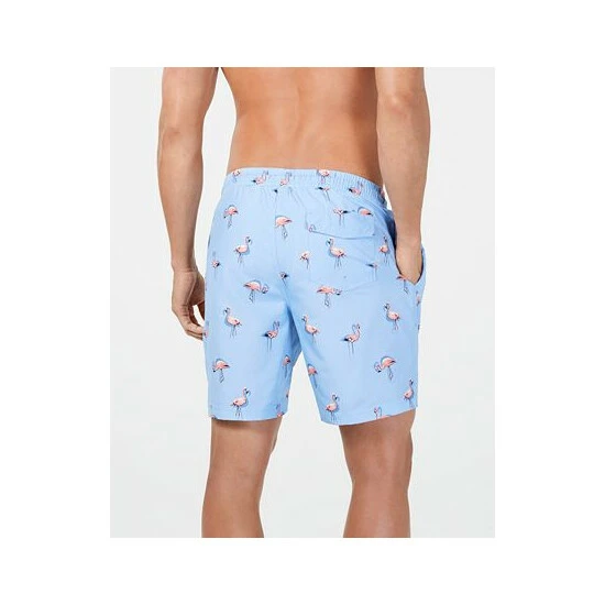 Promo ๐ Club Room Men's Quick-Dry Performance Flamingo-Print 7 Swim Trunks, Created For Macy's Pale Ink Blue ๐คฉ - Image 2