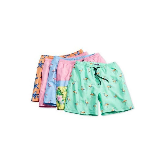 Promo ๐ Club Room Men's Quick-Dry Performance Flamingo-Print 7 Swim Trunks, Created For Macy's Pale Ink Blue ๐คฉ - Image 3