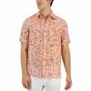 Promo 🔔 Club Room Men's Theora Garden Check Floral Linen Short-Sleeve Pocket 👕 Shirt, Created For Macy's Karanda Red Combo 🎉