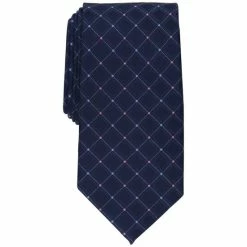Hot Sale 🤩 Club Room Men's Amboy Grid Tie, Created For Macy's Navy 🎉