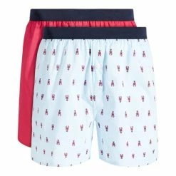 Best reviews of 🔔 Club Room Men's 2-Pk. Lobster & Solid Boxer Shorts, Created For Macy's Blue/rasperry 👍